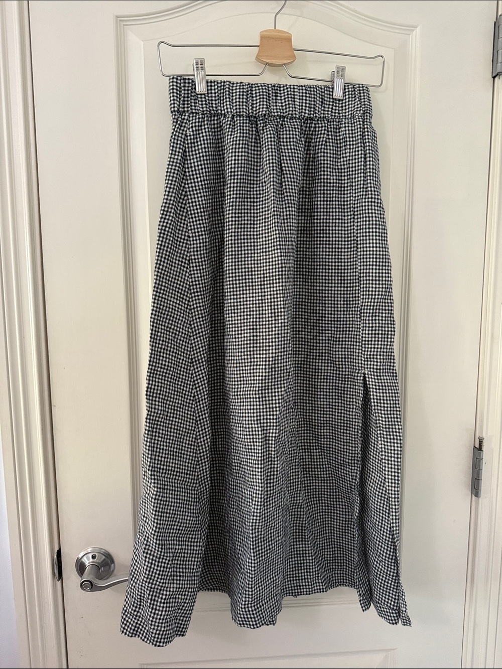 Black and White Gingham Maxi Skirt - Classic Women’s Skirt